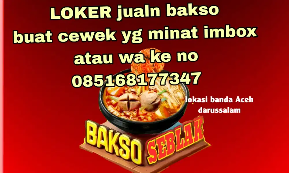 Butuh tenaga kja 3 orang yg lokasi banda aceh