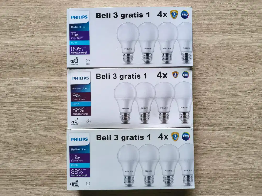 paket isi 4 lampu philips