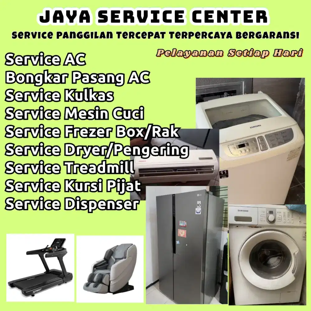 Service AC Kulkas Frezer Bongkar Pasang AC Servis Mesin Cuci Treadmill