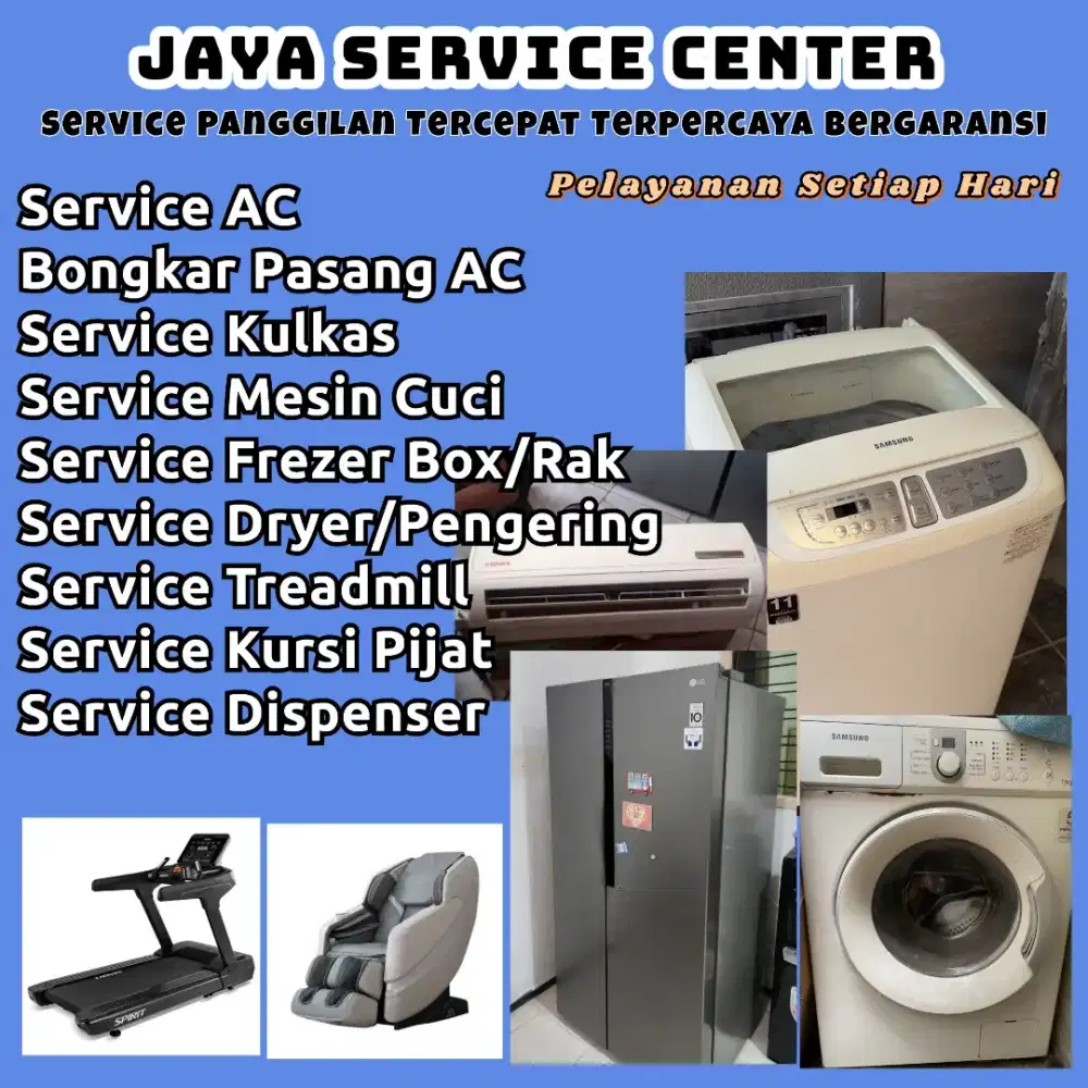Service Kulkas Frezer Bongkar Pasang AC Servis AC Mesin Cuci Treadmill