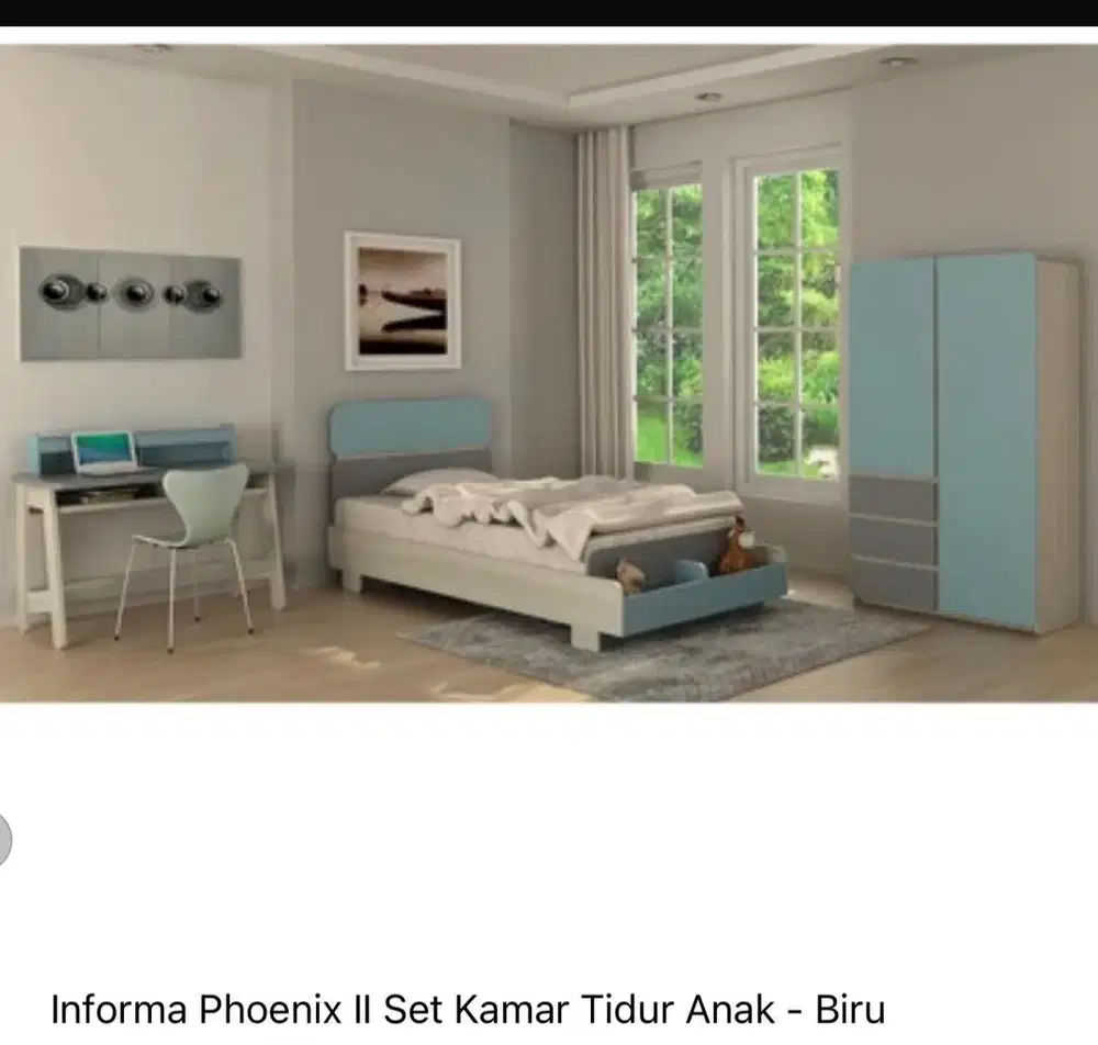 Preloved dijual set kasur lemari meja belajar anak set by informa