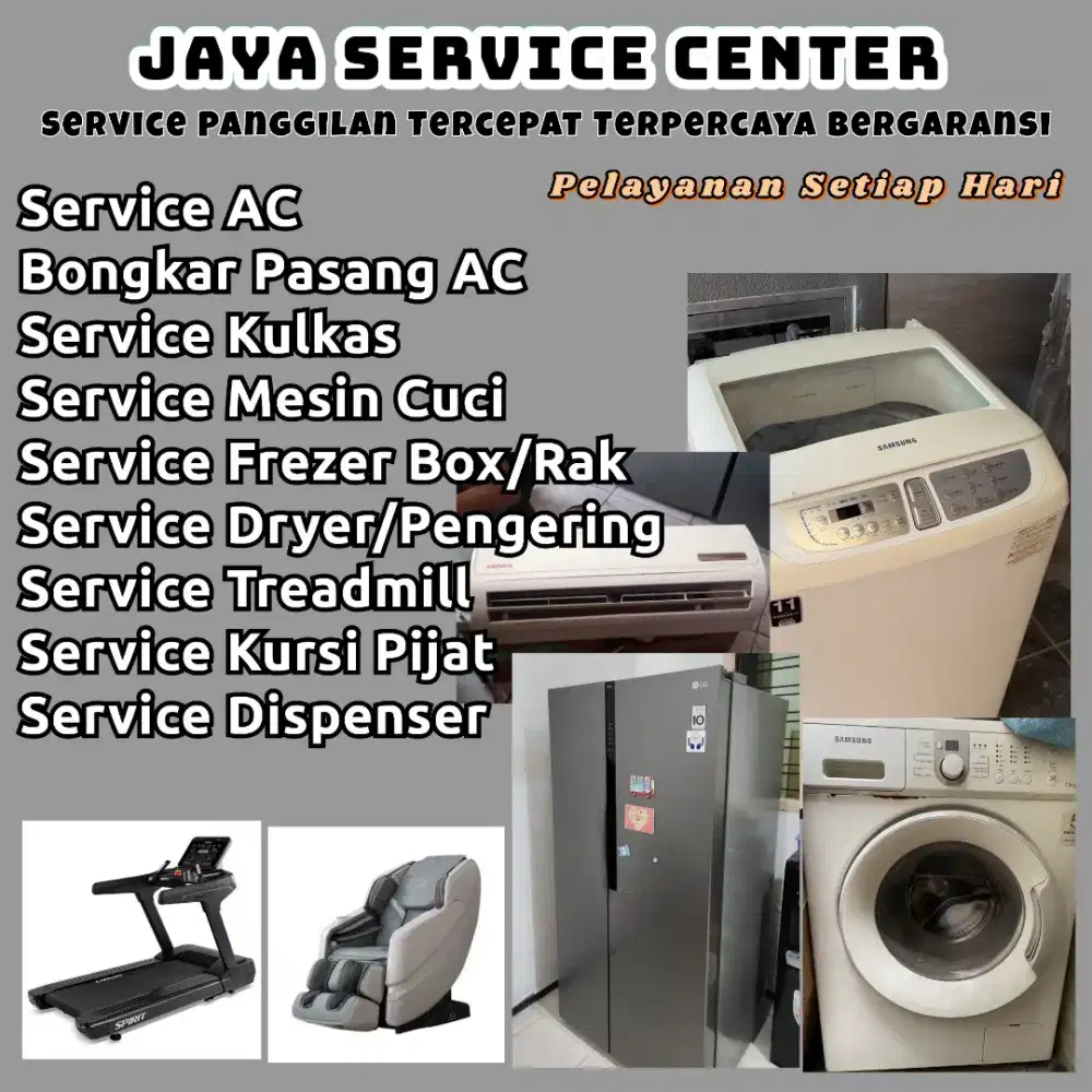 Service Mesin Cuci Kulkas Frezer Bongkar Pasang AC Servis AC Treadmill