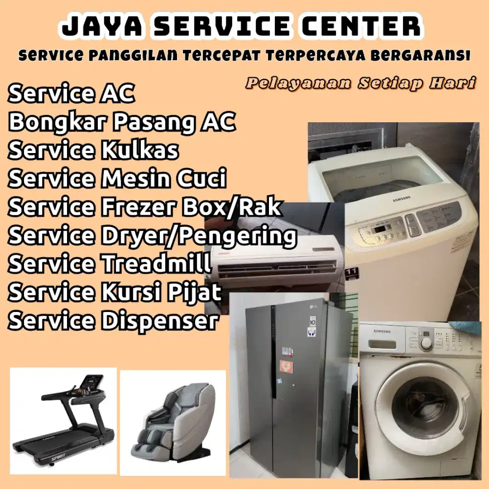 Service Kulkas Frezer Bongkar Pasang AC Servis AC Mesin Cuci Treadmill