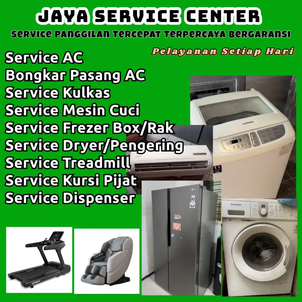 Service Kulkas Dispenser Bongkar Pasang Servis AC Mesin Cuci Treadmill