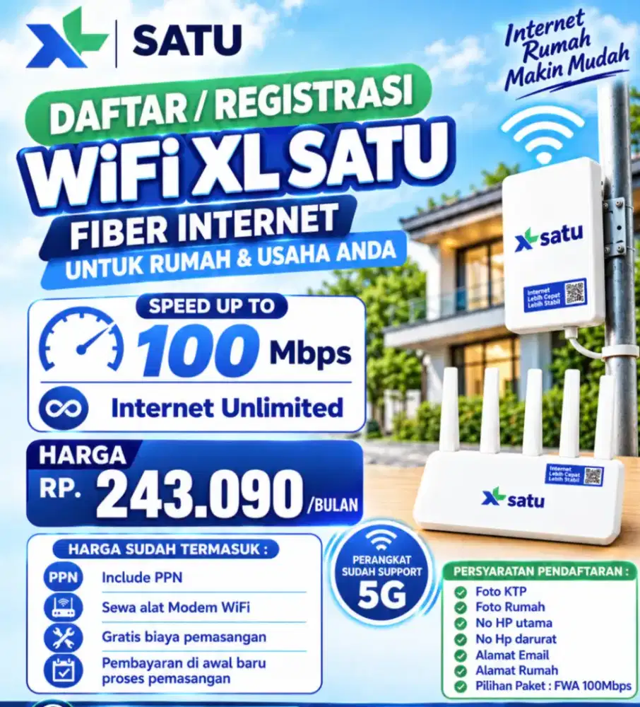 Wifi XL satu Fixed Wireless Access 5G