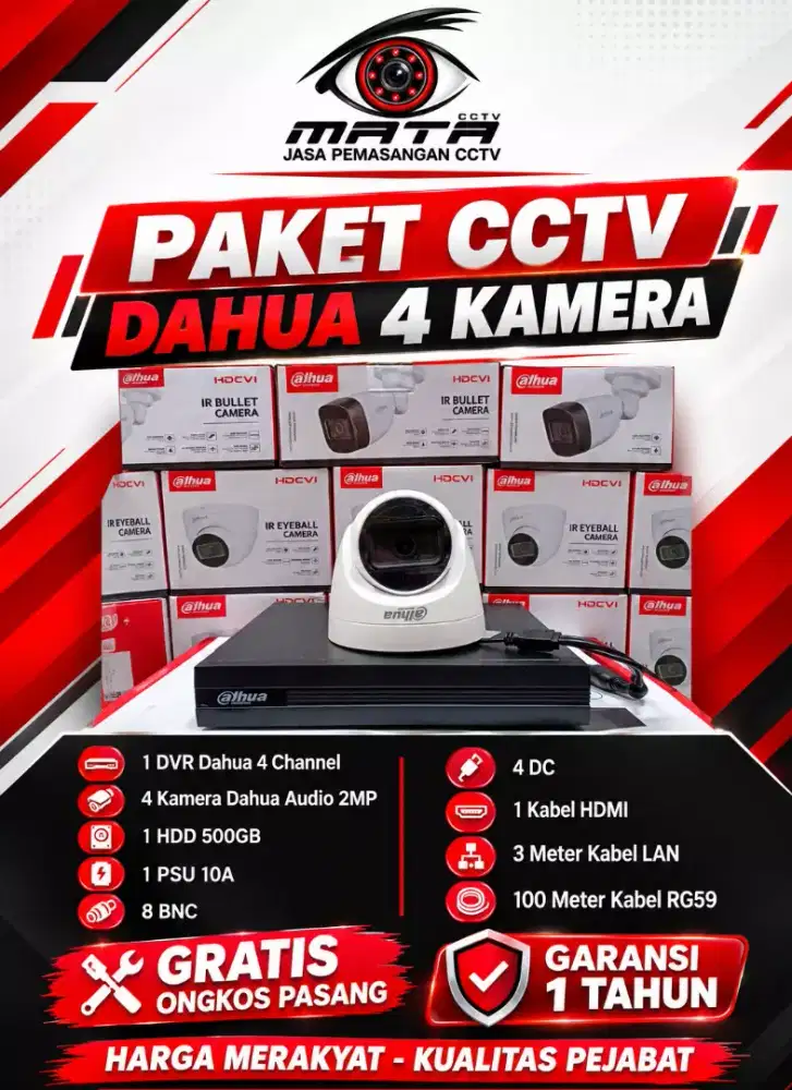 paket cctv dahua audio 2mp