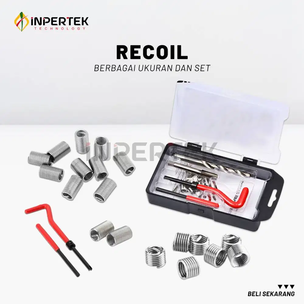 Recoil Thread Repair Insert untuk Perbaikan Ulir Rusak Berbagai Ukuran