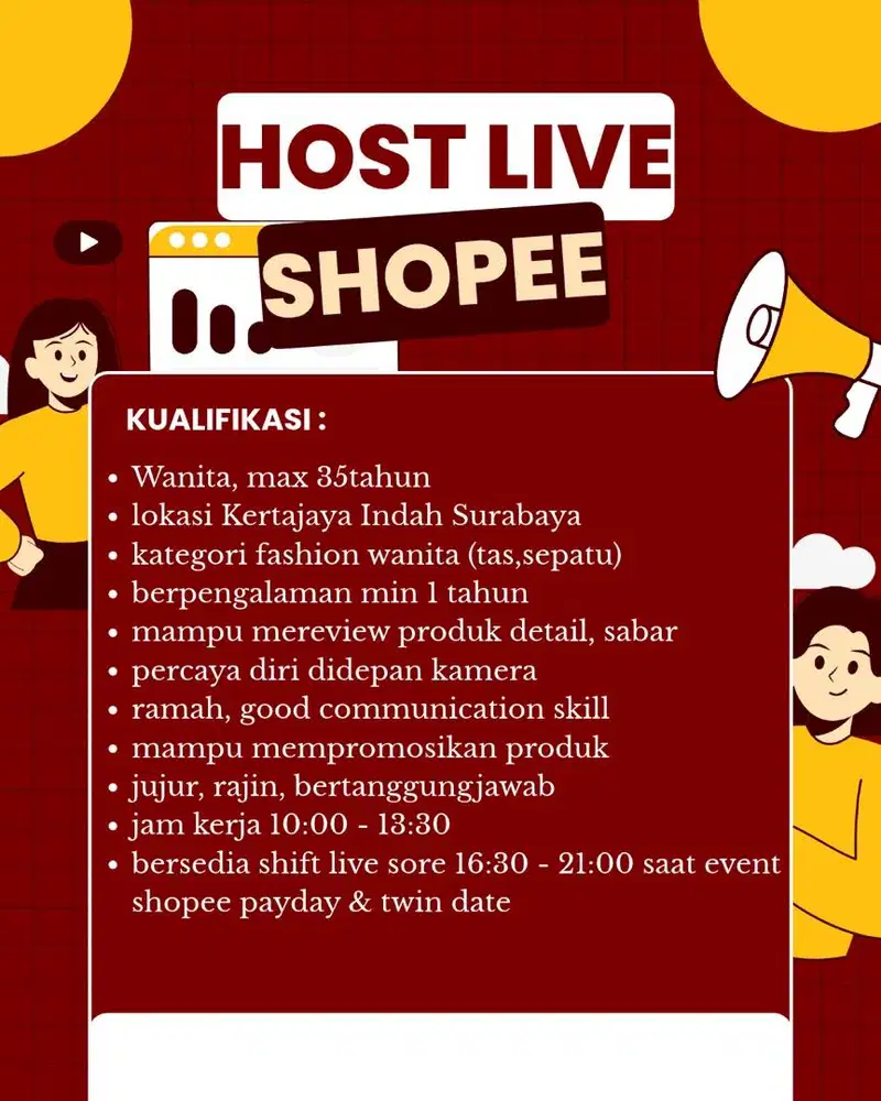 HOST LIVE PART TIMER