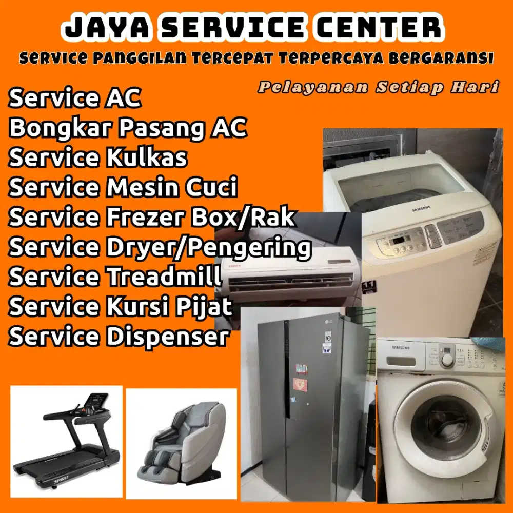 Service Kulkas Dispenser Bongkar Pasang Servis AC Mesin Cuci Treadmill