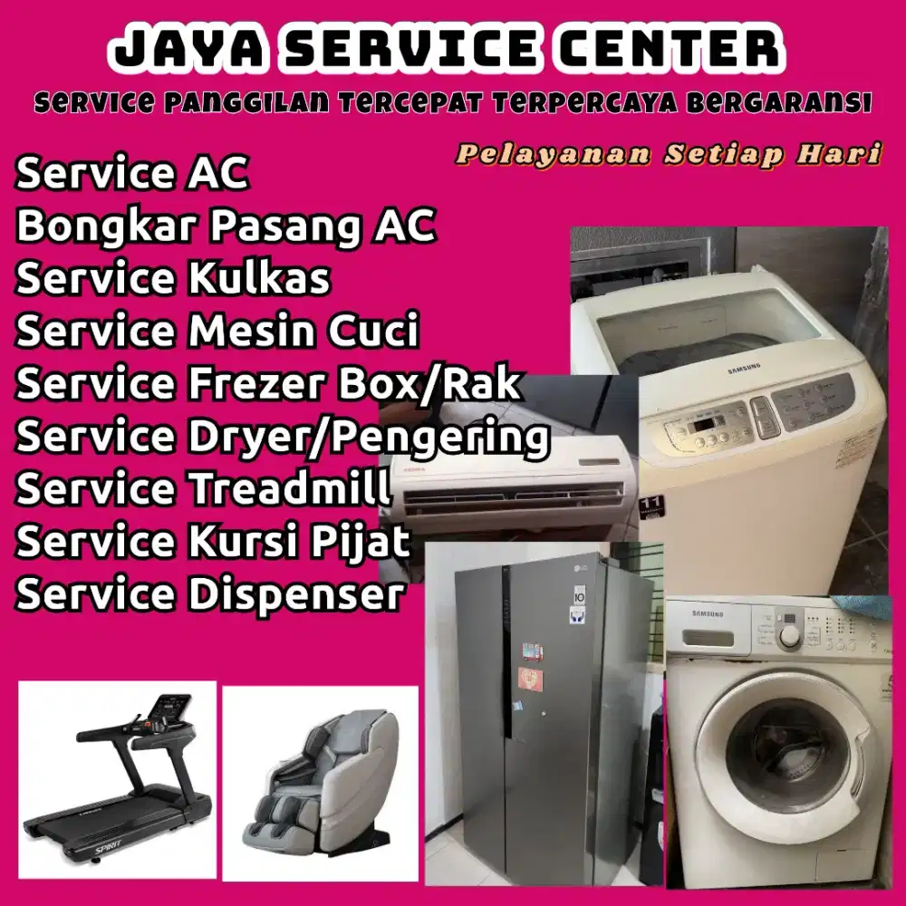 Service Kulkas Mesin Cuci Bongkar Pasang Servis AC Dispenser Treadmill