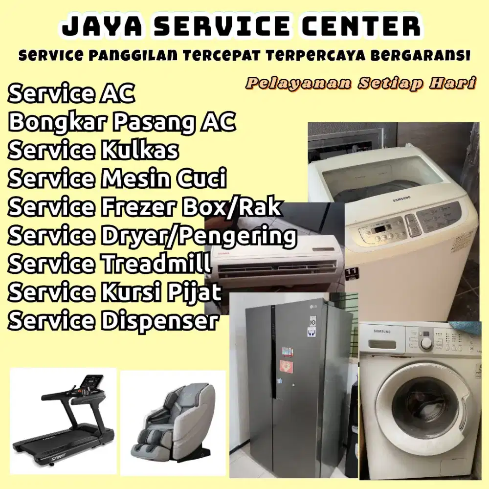 Service Mesin Cuci Kulkas Bongkar Pasang Servis AC Dispenser Treadmill