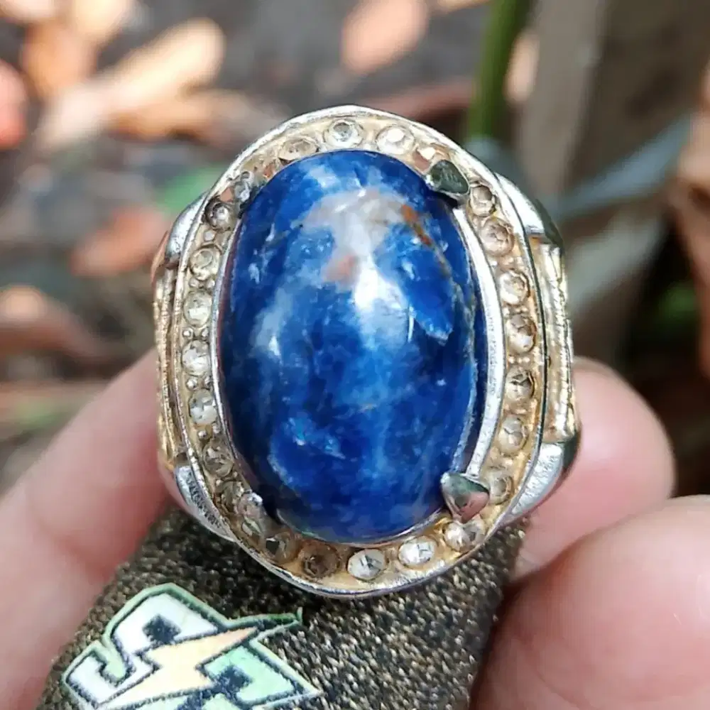 Batu blue lapislazuli dim 18mm tidak nego