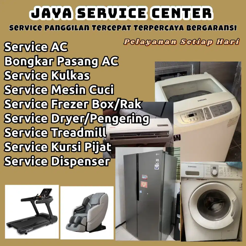 Service Kulkas Mesin Cuci Bongkar Pasang Servis AC Dispenser Treadmill