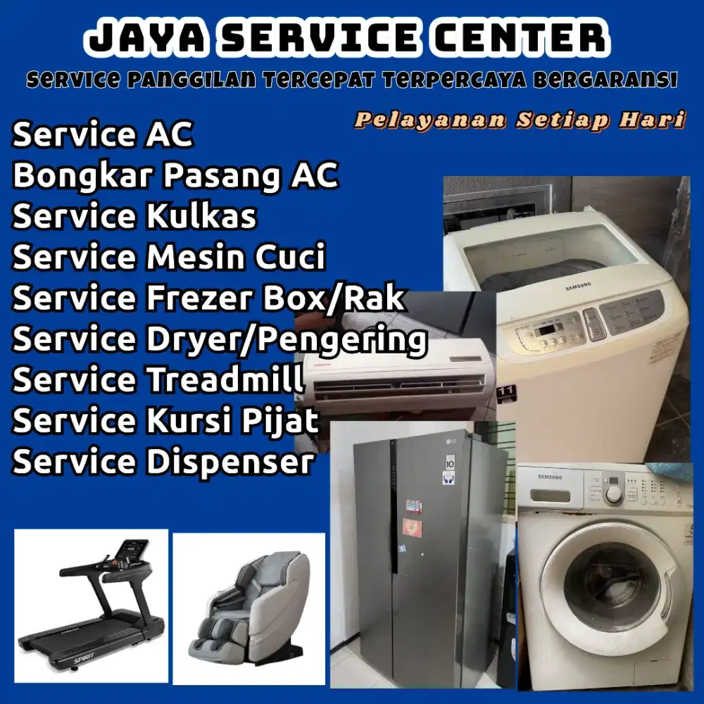 Service Mesin Cuci Kulkas Dispenser Bongkar Pasang Servis AC Treadmill