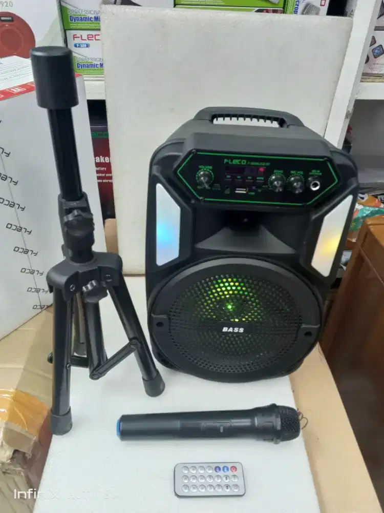 Speaker bluetooth karaoke 8,5 in stand