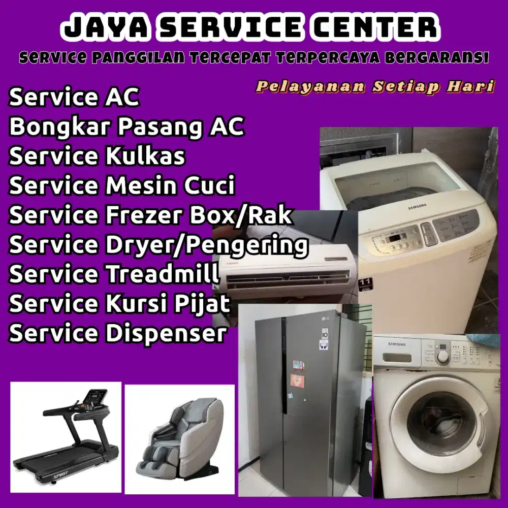 Service Kulkas Mesin Cuci Bongkar Pasang Servis AC Treadmill Dispenser