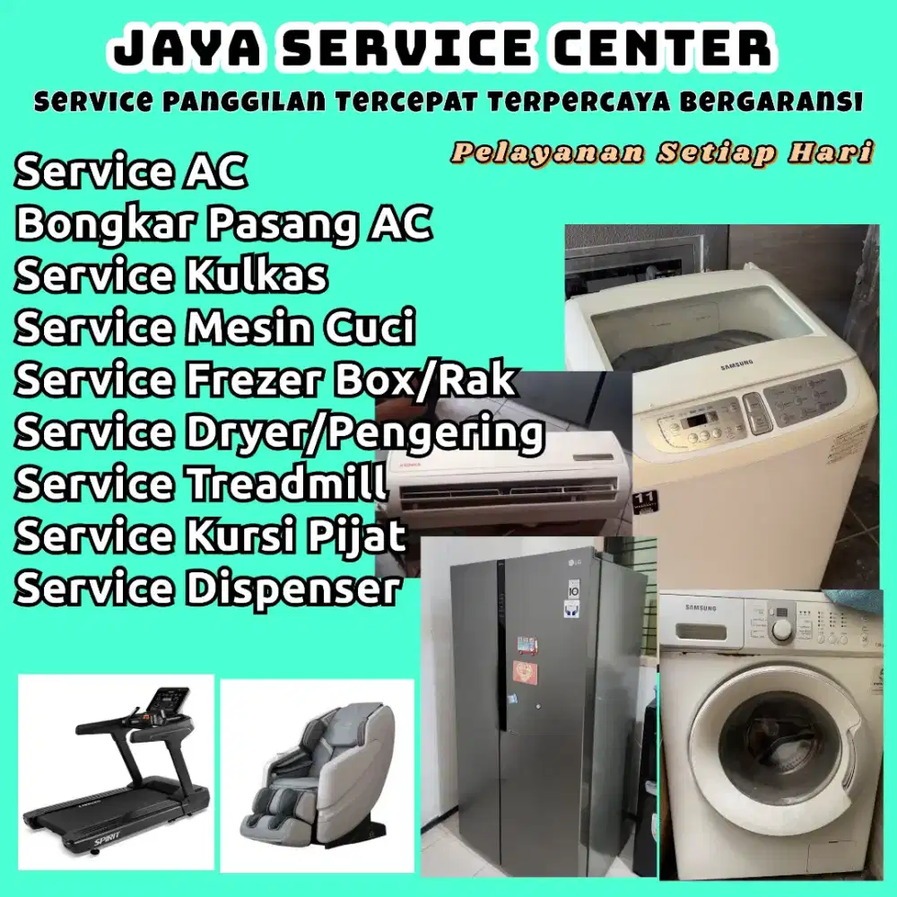 Service Mesin Cuci Treadmill Dispenser Bongkar Pasang Servis AC Kulkas