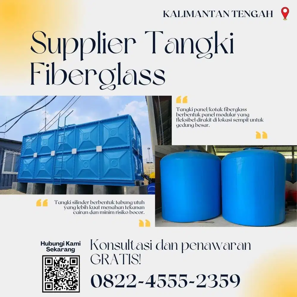 Tangki Fiberglass-Panel Tank, Roof & Ground Tank Katingan
