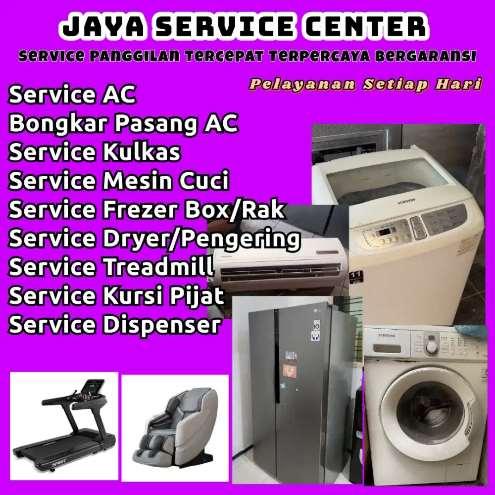 Service Mesin Cuci Kulkas Bongkar Pasang Servis AC Treadmill Dispenser