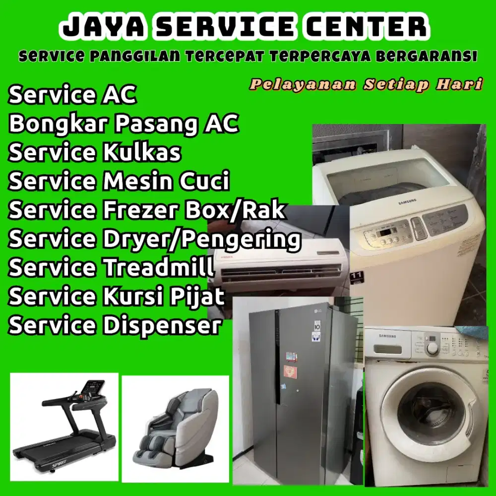 Service Mesin Cuci Kulkas Bongkar Pasang Servis AC Treadmill Dispenser