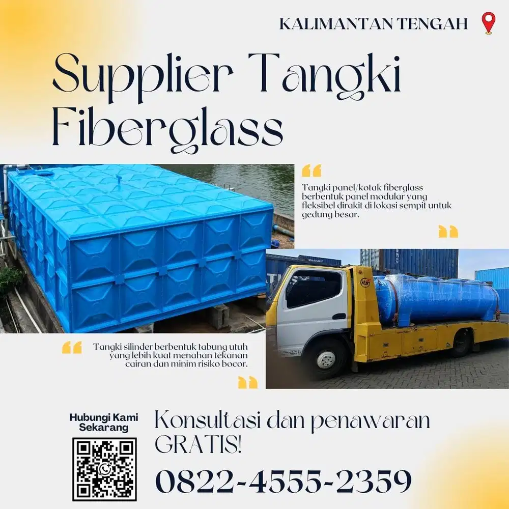 Tangki Fiberglass FRP-Panel Tank, Roof Ground Tank Lamandau