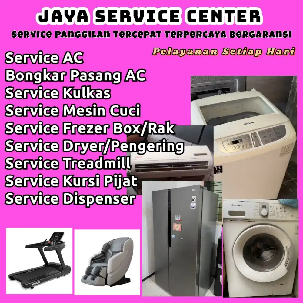 Service Kulkas Frezer Bongkar Pasang AC Servis AC Mesin Cuci Treadmill
