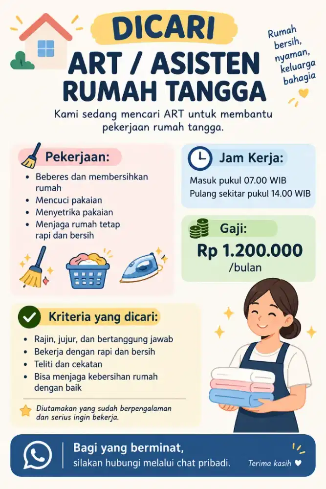 mencari art untuk beberes rumah