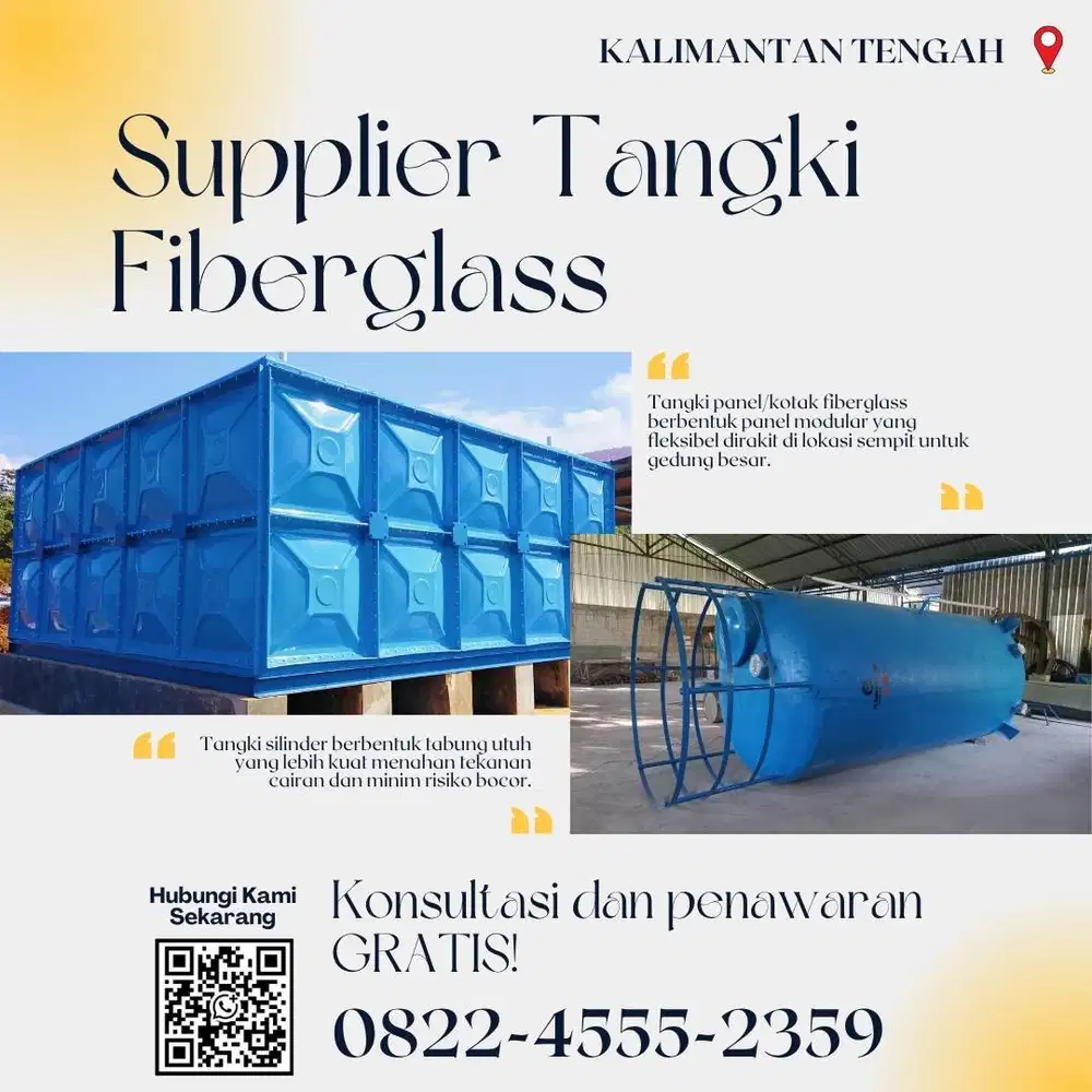 Tangki Fiberglass-Panel Tank, Roof Ground Tank Palangkaraya