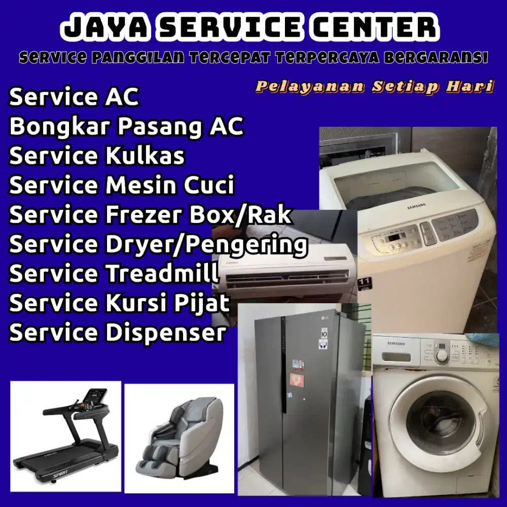 Service Mesin Cuci Kulkas Dispenser Bongkar Pasang Servis AC Treadmill
