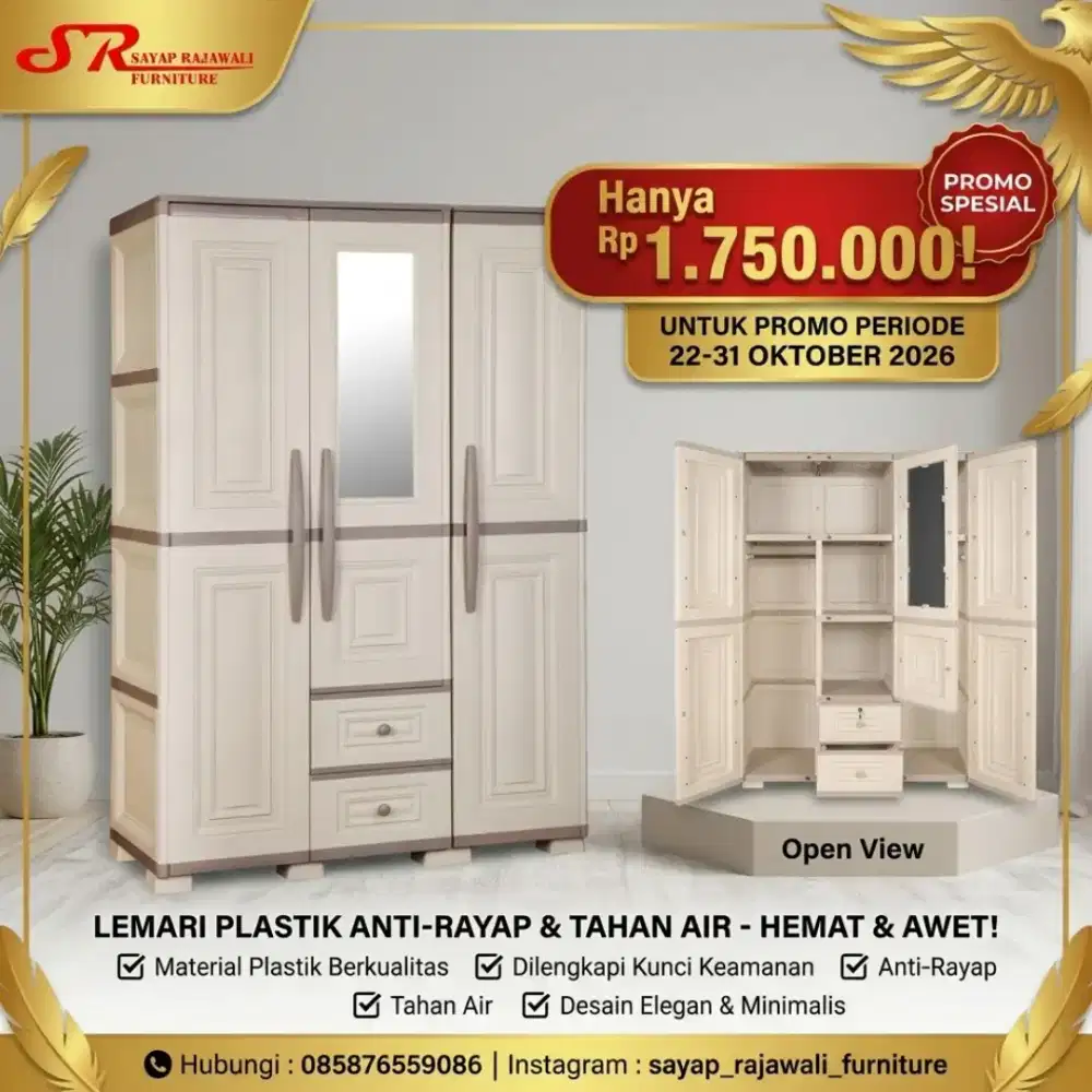 Promo lemari plastik 2 pintu & 3 pintu