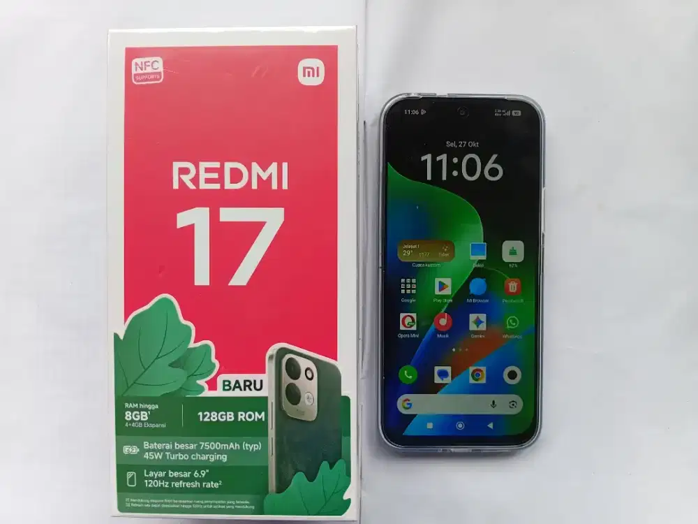 Redmi 17 4/128 Fullset ORI
warna Hitam Normal