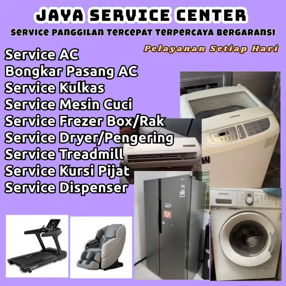 Service Mesin Cuci Kulkas Bongkar Pasang Servis AC Treadmill Dispenser