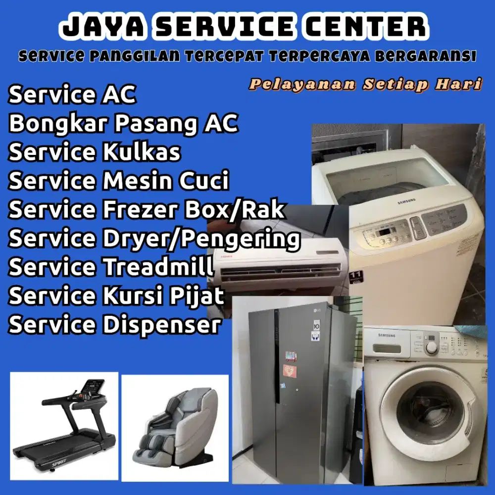 Service Kulkas Mesin Cuci Bongkar Pasang Servis AC Treadmill Dispenser