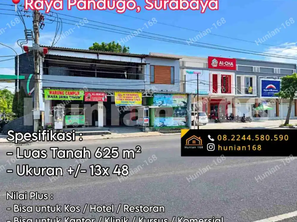 Ruko Toko Kafe Restoran Raya Rungkut Pandugo Merr Surabaya Timur Kost Hotel Tanah Kavling