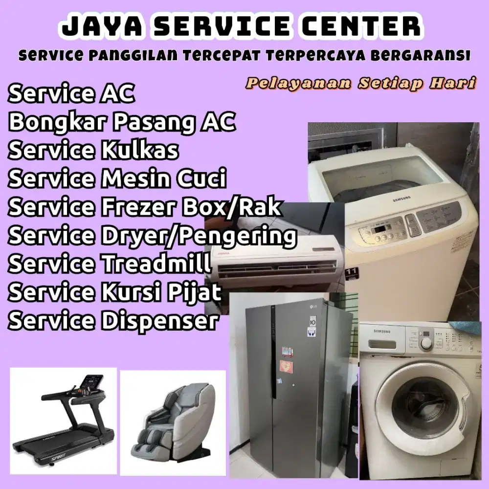 Service Kulkas Mesin Cuci Bongkar Pasang Servis AC Treadmill Dispenser