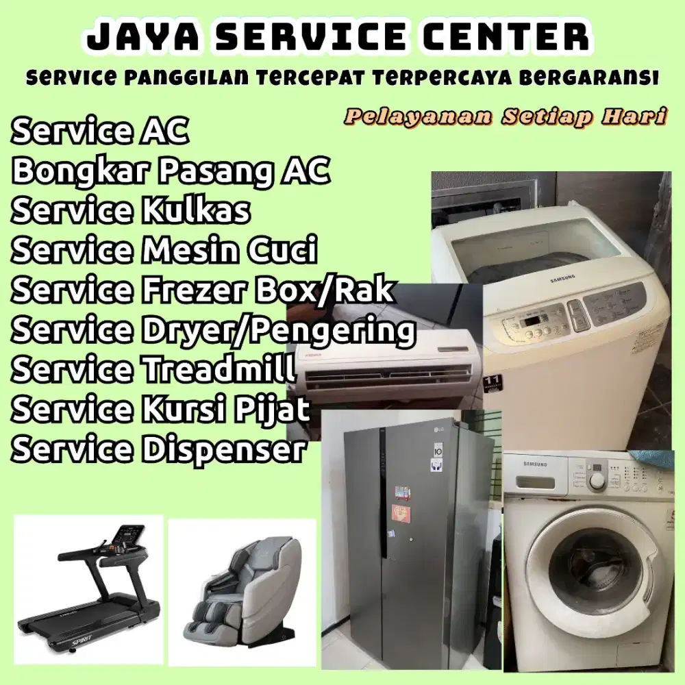 Service Mesin Cuci Kulkas Bongkar Pasang Servis AC Treadmill Dispenser
