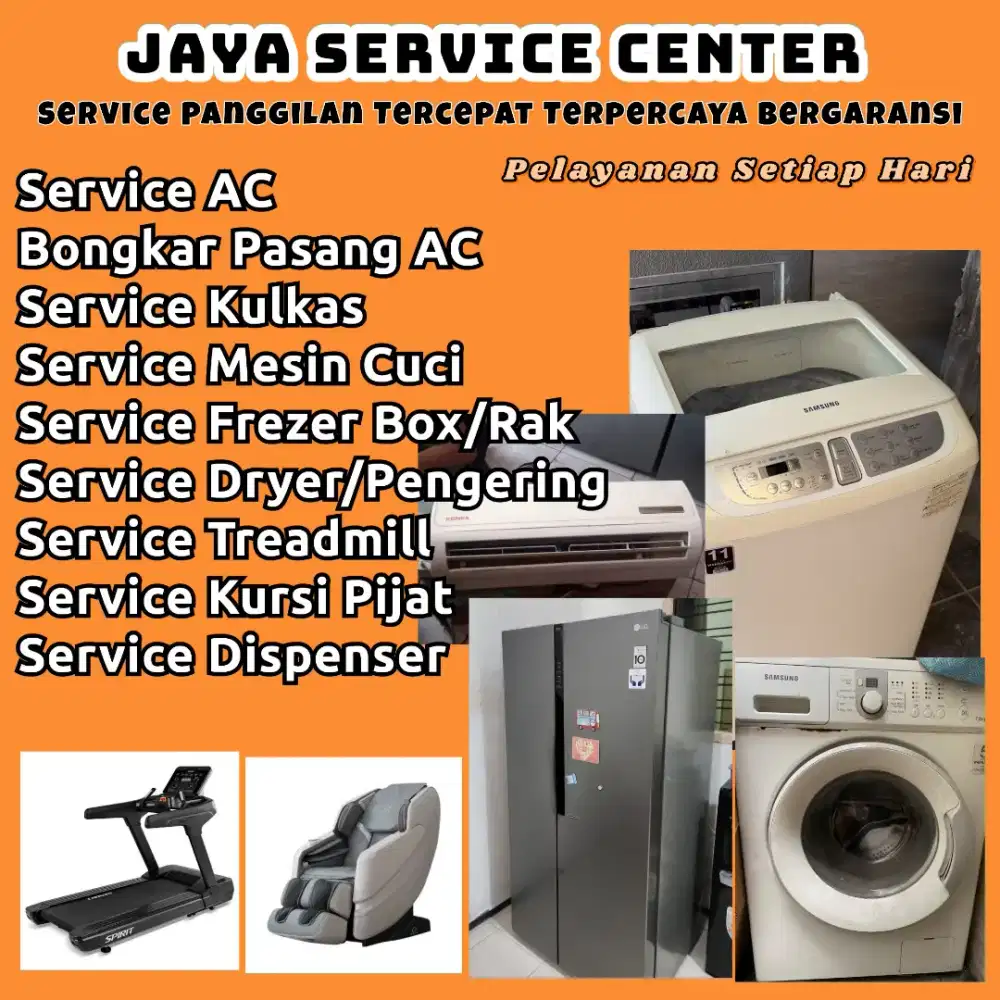 Service Mesin Cuci Kulkas Bongkar Pasang Servis AC Treadmill Dispenser