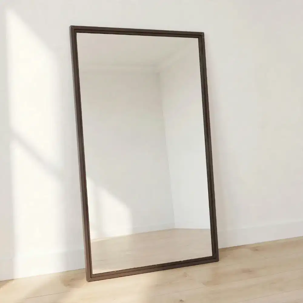 Cermin full body 67x127 freme brown doff-cermin berdiri  minimalis