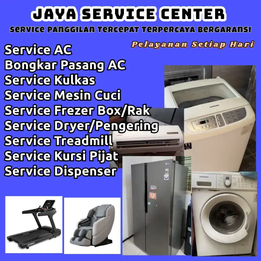 Service Kulkas Frezer Bongkar Pasang AC Servis AC Mesin Cuci Treadmill