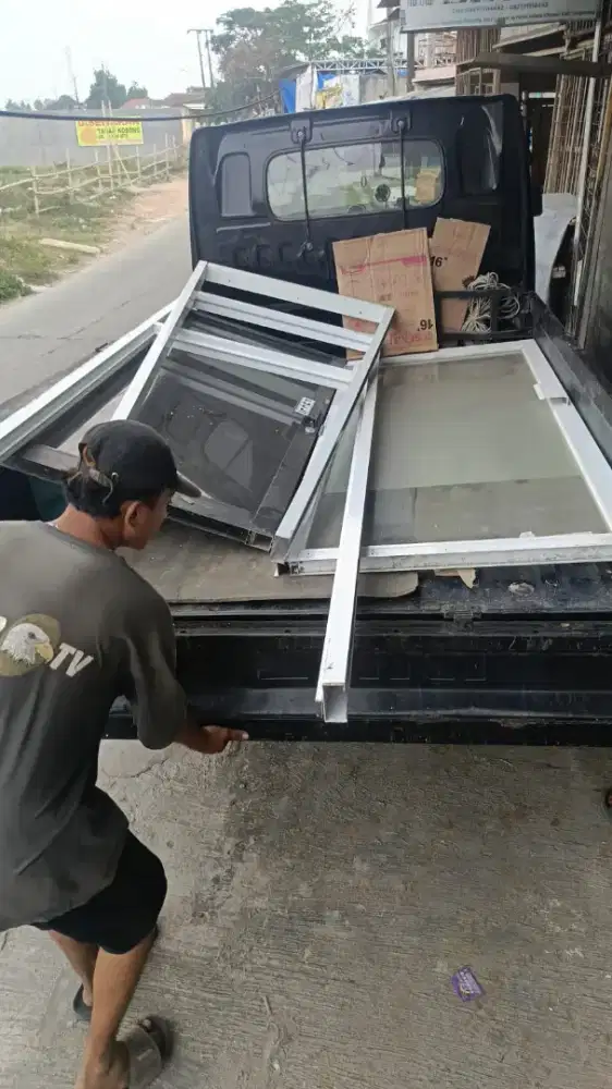 DIJUAL PINTU KACA PLUS KUSEN ALMUNIUM MURAH