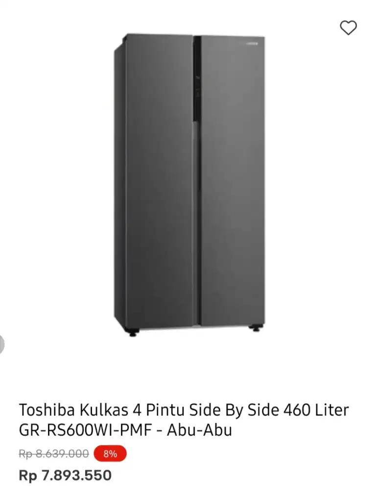 KULKAS SBS TOSHIBA GREY