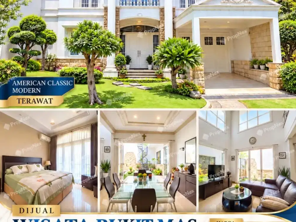 DIJUAL RUMAH WISATA BUKIT MAS AMERICAN CLASSIC MODERN 4KT 2LT SEMI FURNISH