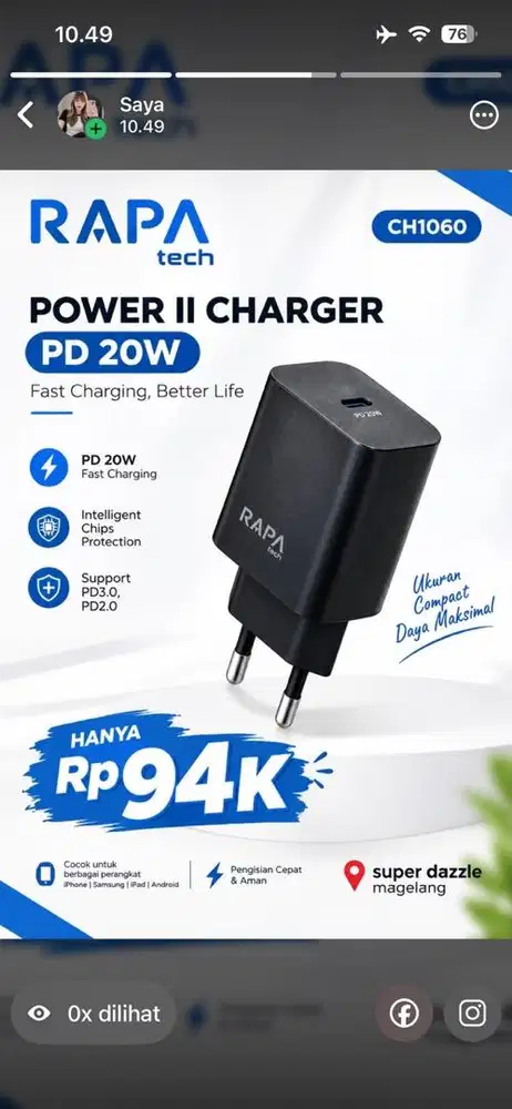 Tc rapatech ch 1060 pd 20 watt black