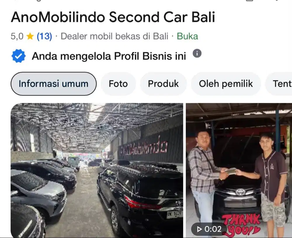 Dibutuhkan staf admin untuk showroom mobil bekas di tabanan bali