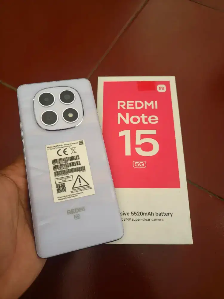 Like new Redminote 15 5G ram8/256 lengkap garansi panjang