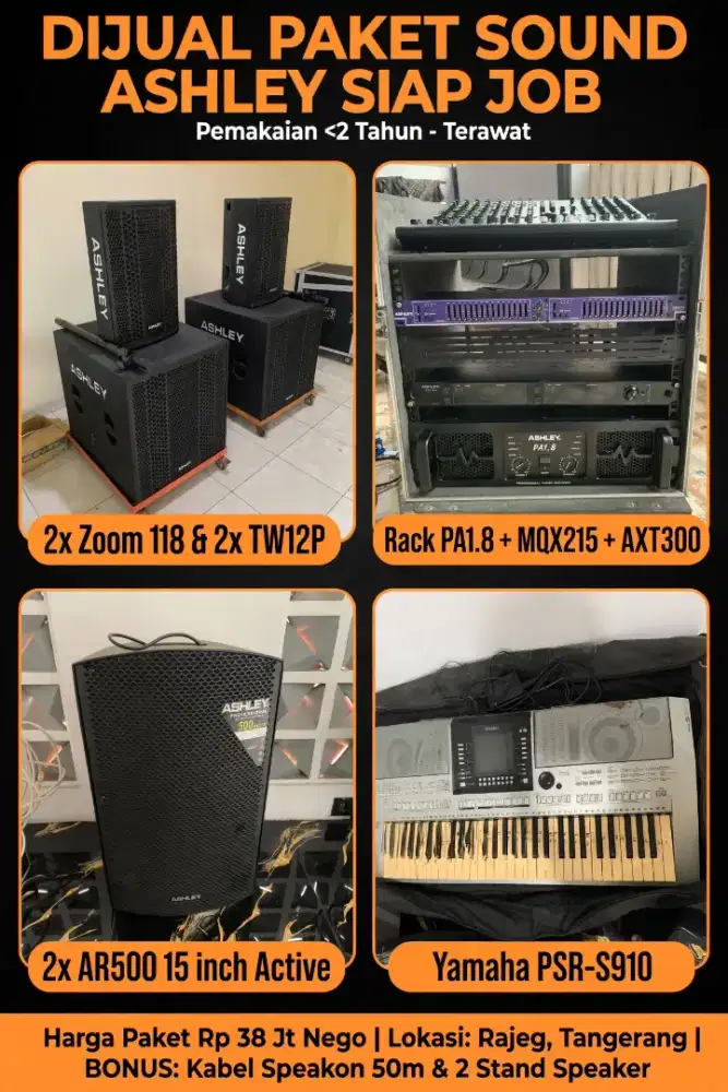 DIJUAL PAKET SOUND SYSTEM ASHLEY SIAP JOB - Pemakaian Pribadi