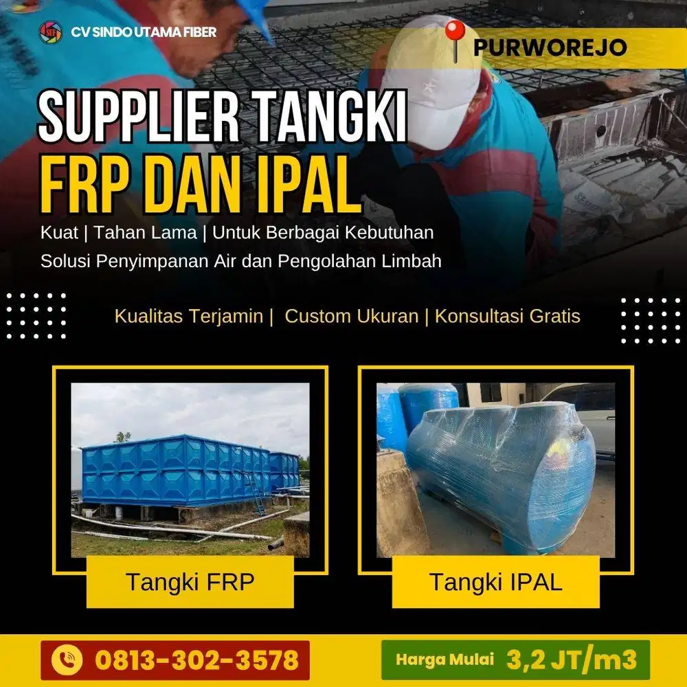 Penyedia Tangki Panel Air dan IPAL untuk Kebutuhan Proyek Purworejo