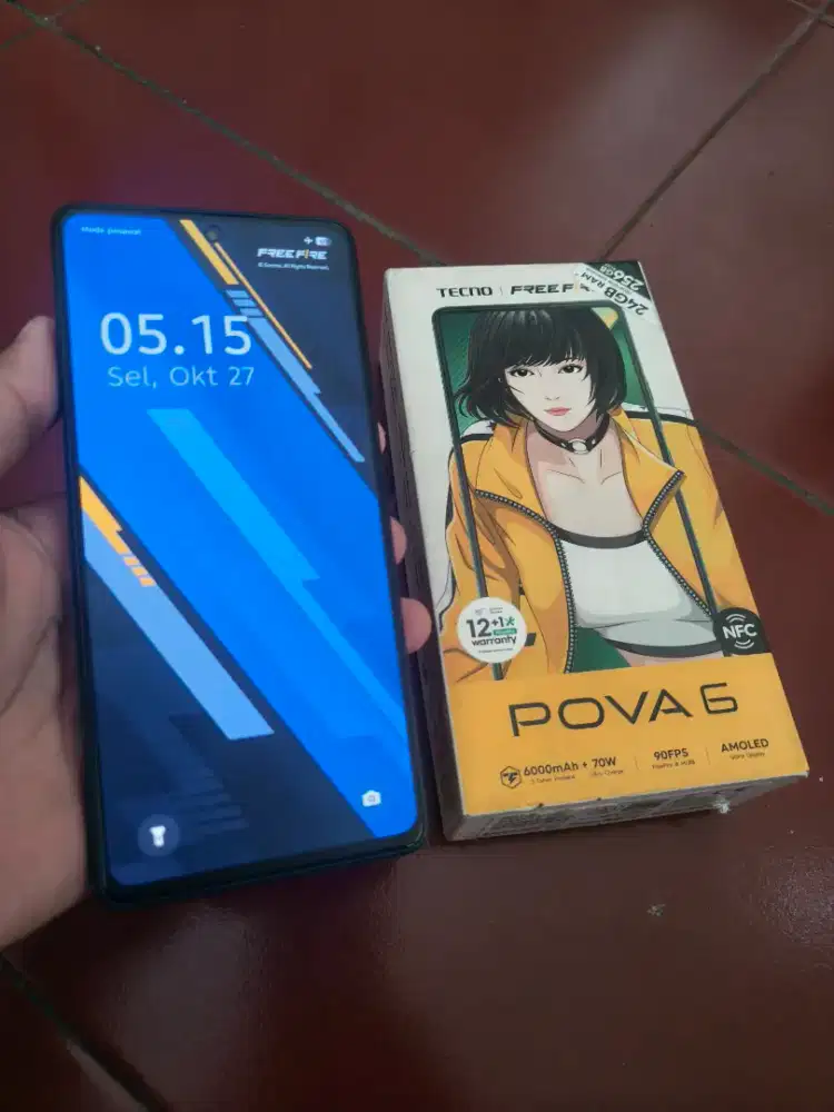 Tecno pova 6 ram12/256 lengkap mulus segel