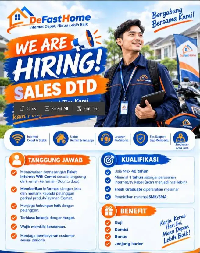 Sales Door To Door area tangerang