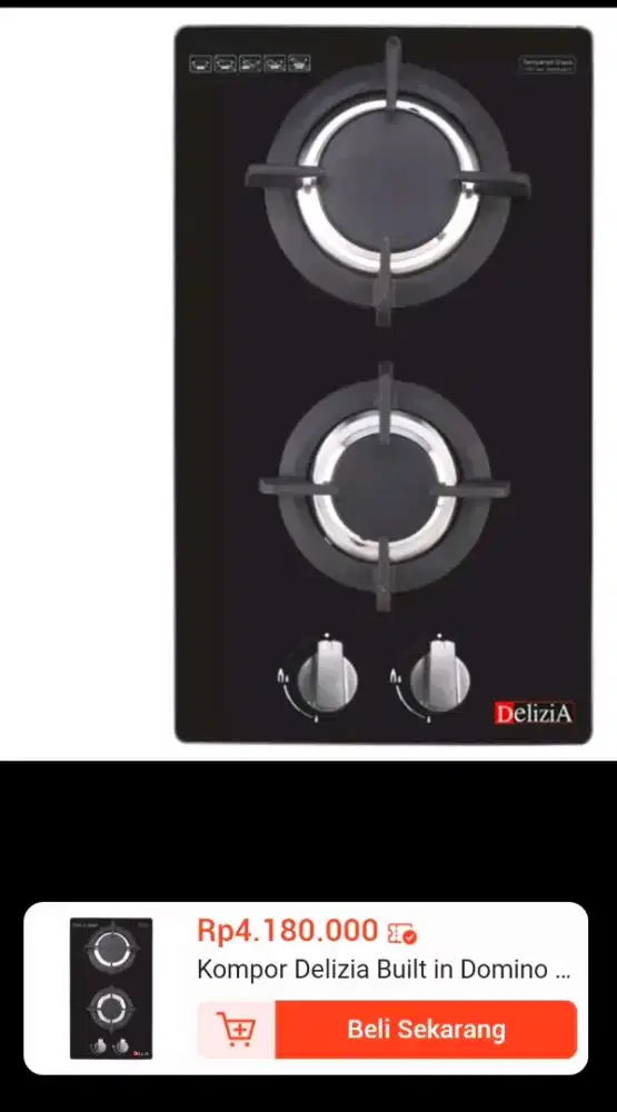 kompor gas stove baru 2 tungku delizia